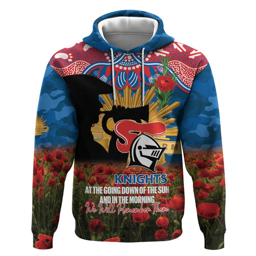 Personalised Knights Rugby ANZAC Day Hoodie Last Post Poppy We Will Remember Them