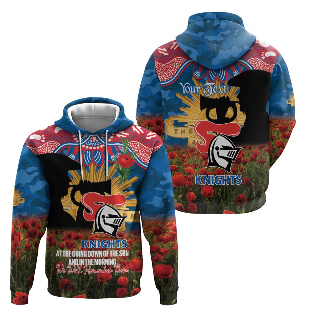 Personalised Knights Rugby ANZAC Day Hoodie Last Post Poppy We Will Remember Them