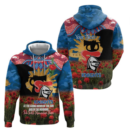 Personalised Knights Rugby ANZAC Day Hoodie Last Post Poppy We Will Remember Them