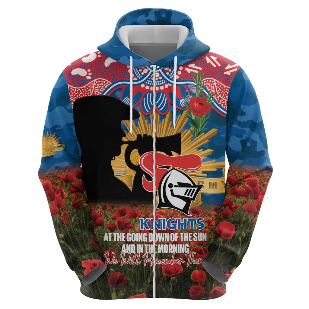 Personalised Knights Rugby ANZAC Day Hoodie Last Post Poppy We Will Remember Them