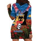 Personalised Knights Rugby ANZAC Day Hoodie Dress Last Post Poppy We Will Remember Them