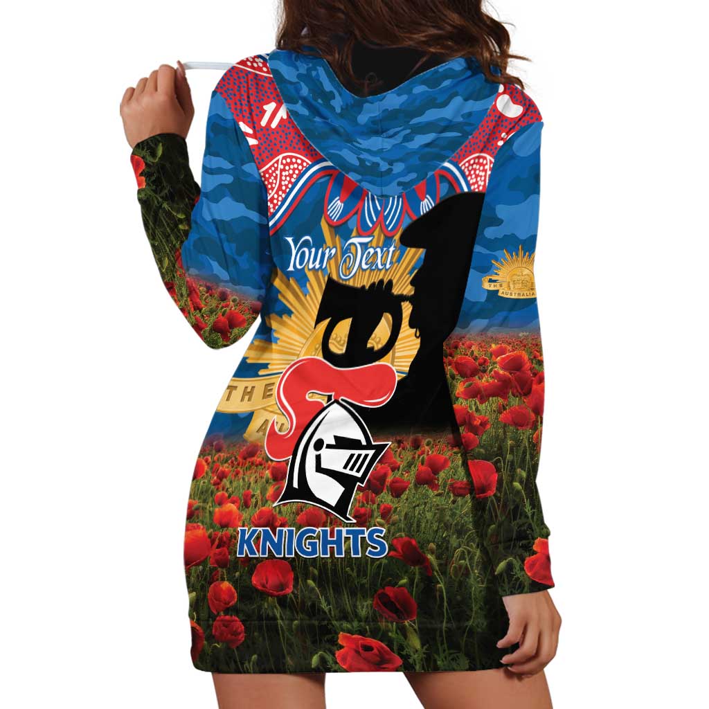 Personalised Knights Rugby ANZAC Day Hoodie Dress Last Post Poppy We Will Remember Them