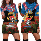 Personalised Knights Rugby ANZAC Day Hoodie Dress Last Post Poppy We Will Remember Them
