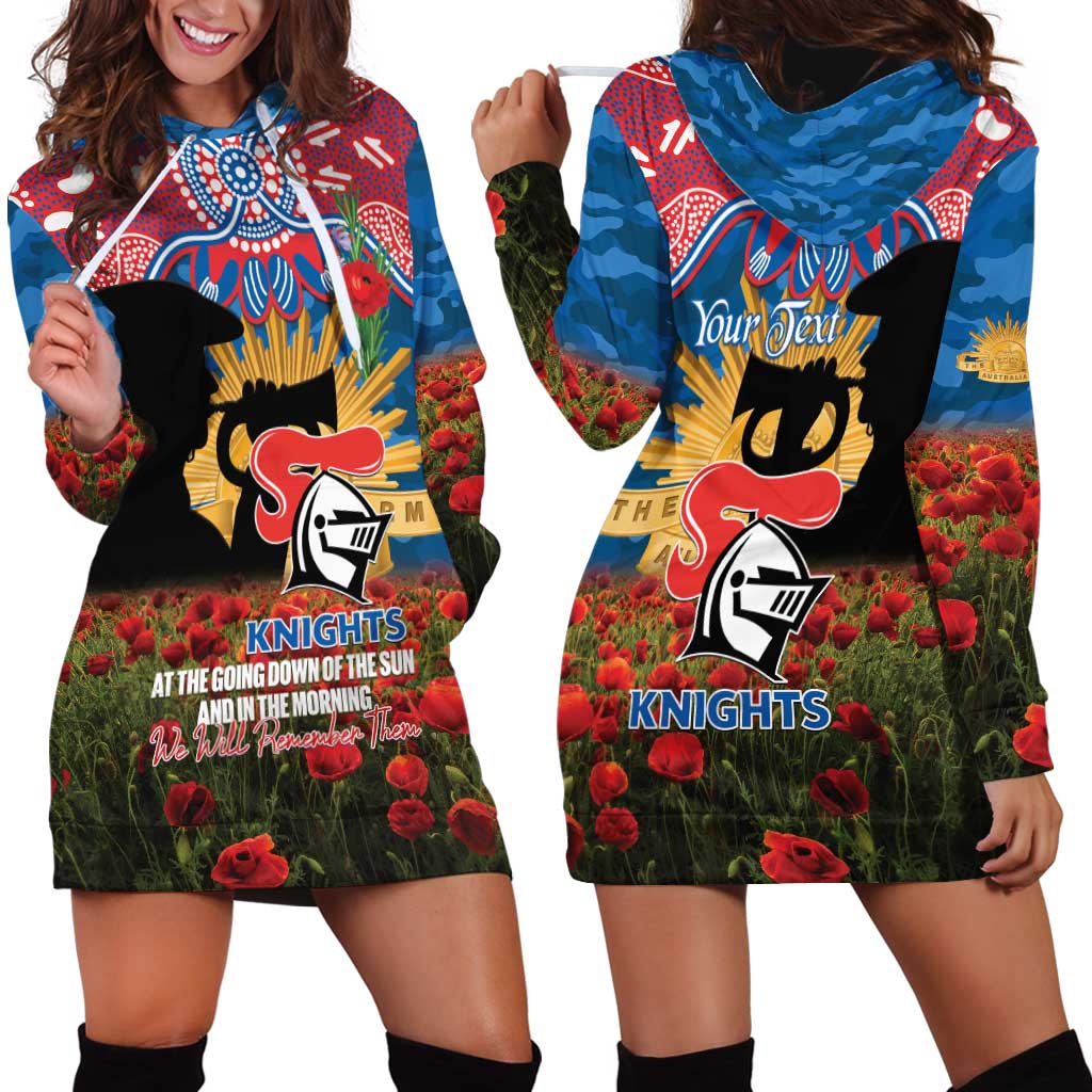 Personalised Knights Rugby ANZAC Day Hoodie Dress Last Post Poppy We Will Remember Them