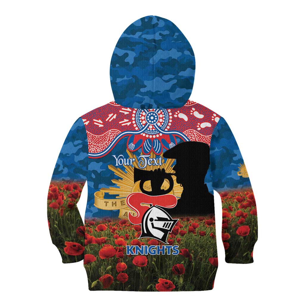 Personalised Knights Rugby ANZAC Day Kid Hoodie Last Post Poppy We Will Remember Them