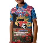 Personalised Knights Rugby ANZAC Day Kid Polo Shirt Last Post Poppy We Will Remember Them