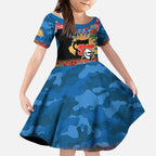 Personalised Knights Rugby ANZAC Day Kid Short Sleeve Dress Last Post Poppy We Will Remember Them