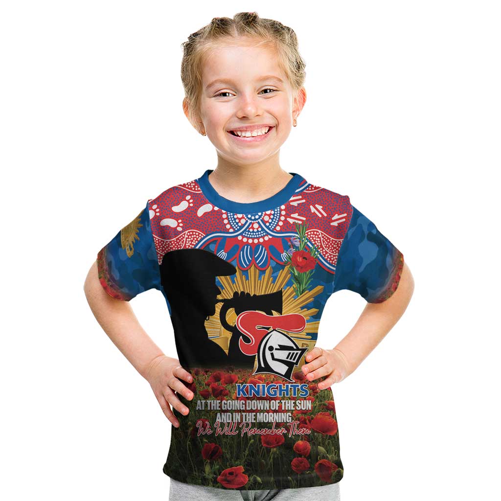 Personalised Knights Rugby ANZAC Day Kid T Shirt Last Post Poppy We Will Remember Them