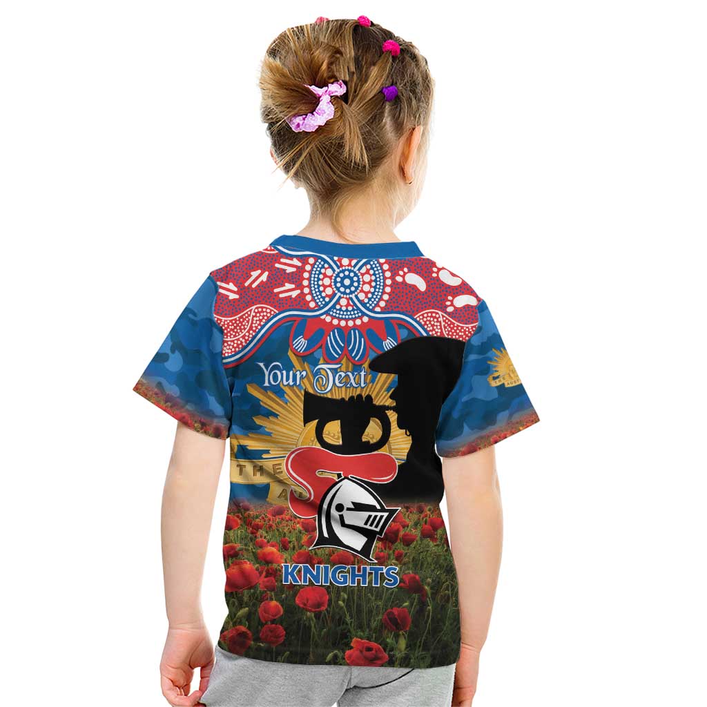 Personalised Knights Rugby ANZAC Day Kid T Shirt Last Post Poppy We Will Remember Them
