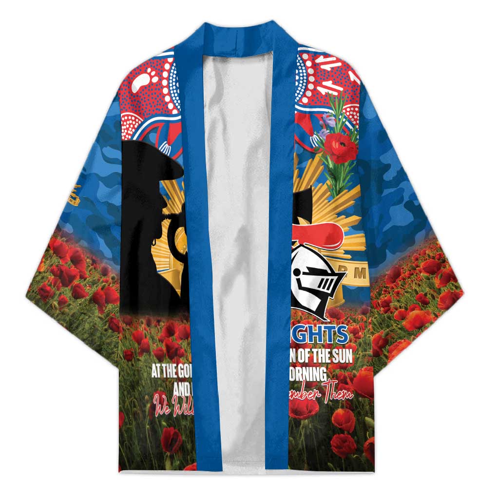 Personalised Knights Rugby ANZAC Day Kimono Last Post Poppy We Will Remember Them