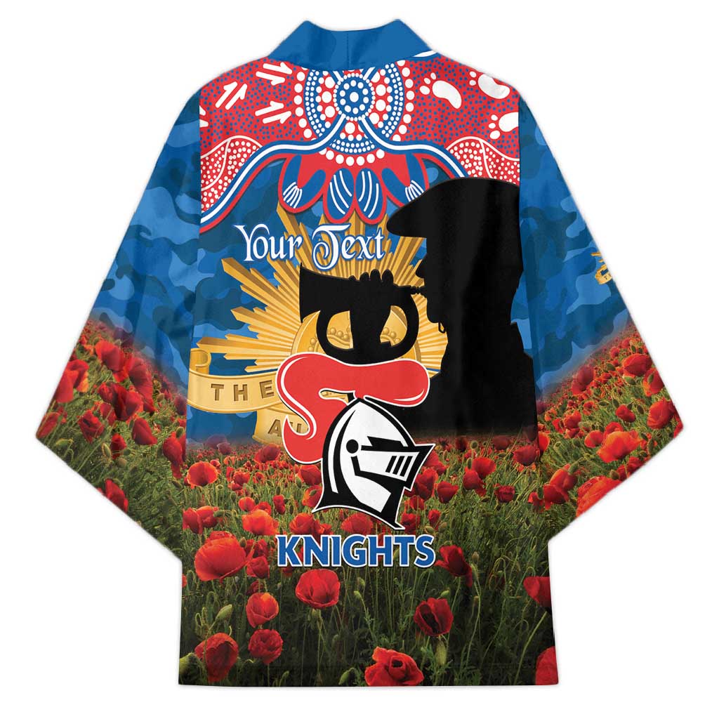 Personalised Knights Rugby ANZAC Day Kimono Last Post Poppy We Will Remember Them