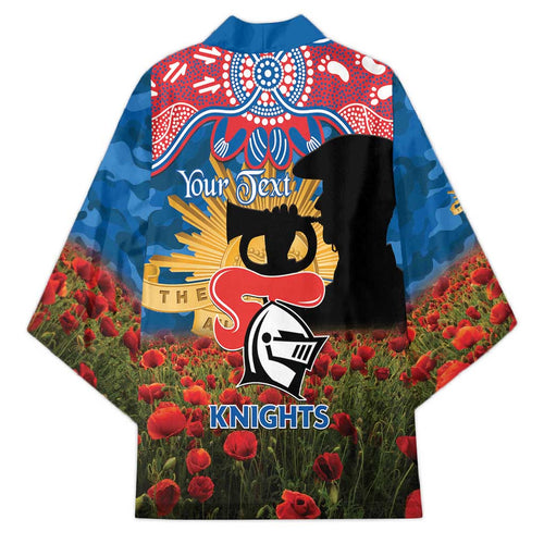 Personalised Knights Rugby ANZAC Day Kimono Last Post Poppy We Will Remember Them