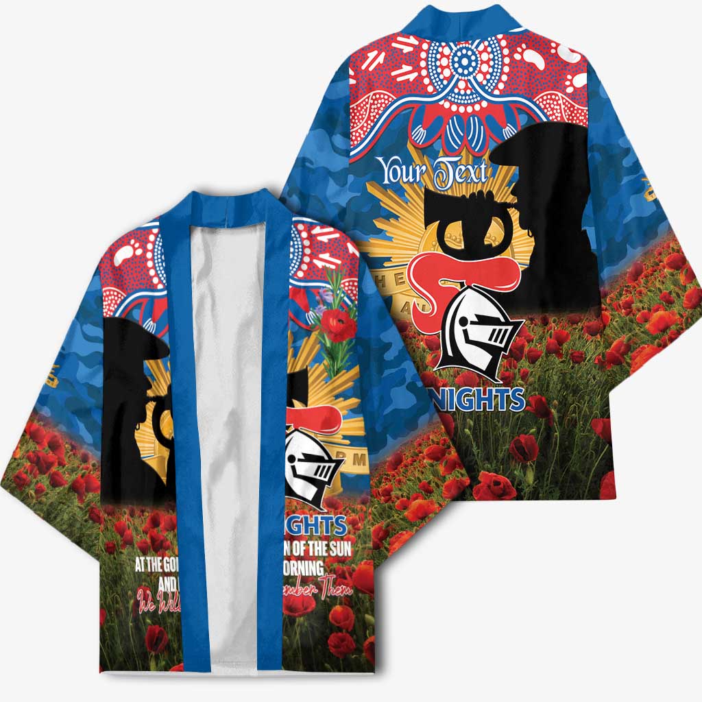 Personalised Knights Rugby ANZAC Day Kimono Last Post Poppy We Will Remember Them