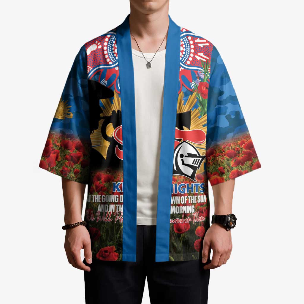 Personalised Knights Rugby ANZAC Day Kimono Last Post Poppy We Will Remember Them