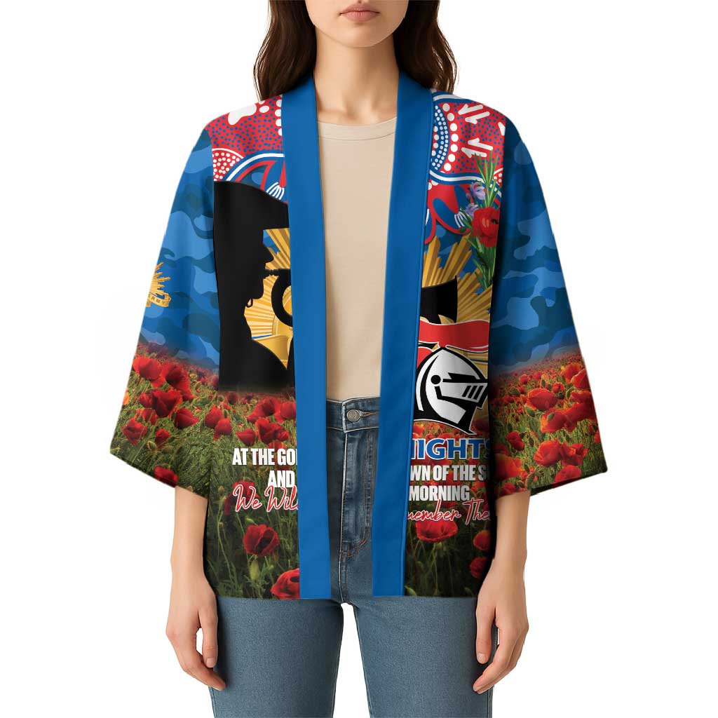 Personalised Knights Rugby ANZAC Day Kimono Last Post Poppy We Will Remember Them