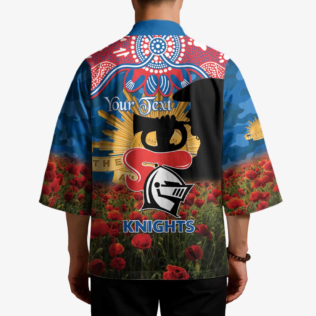 Personalised Knights Rugby ANZAC Day Kimono Last Post Poppy We Will Remember Them