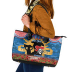 Personalised Knights Rugby ANZAC Day Leather Tote Bag Last Post Poppy We Will Remember Them
