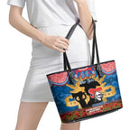 Personalised Knights Rugby ANZAC Day Leather Tote Bag Last Post Poppy We Will Remember Them