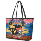 Personalised Knights Rugby ANZAC Day Leather Tote Bag Last Post Poppy We Will Remember Them