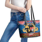 Personalised Knights Rugby ANZAC Day Leather Tote Bag Last Post Poppy We Will Remember Them