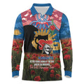 Personalised Knights Rugby ANZAC Day Long Sleeve Polo Shirt Last Post Poppy We Will Remember Them