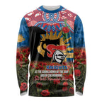 Personalised Knights Rugby ANZAC Day Long Sleeve Shirt Last Post Poppy We Will Remember Them