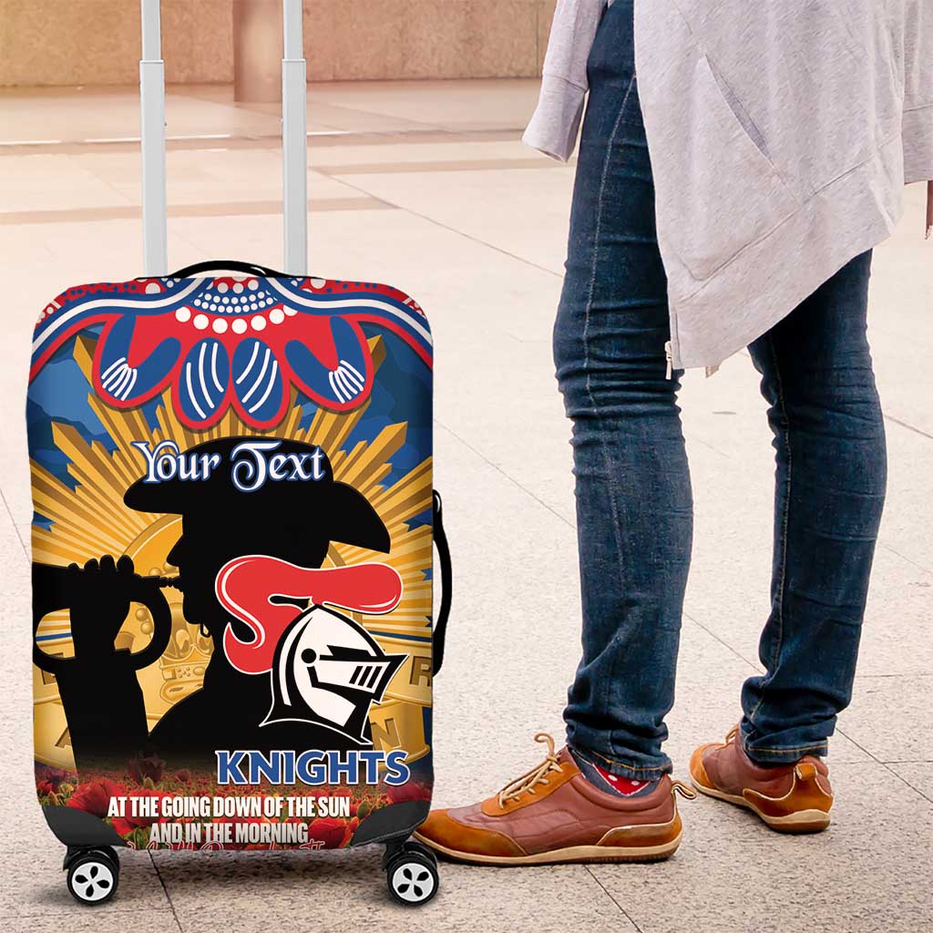 Personalised Knights Rugby ANZAC Day Luggage Cover Last Post Poppy We Will Remember Them