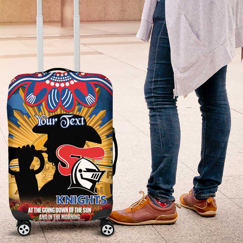 Personalised Knights Rugby ANZAC Day Luggage Cover Last Post Poppy We Will Remember Them