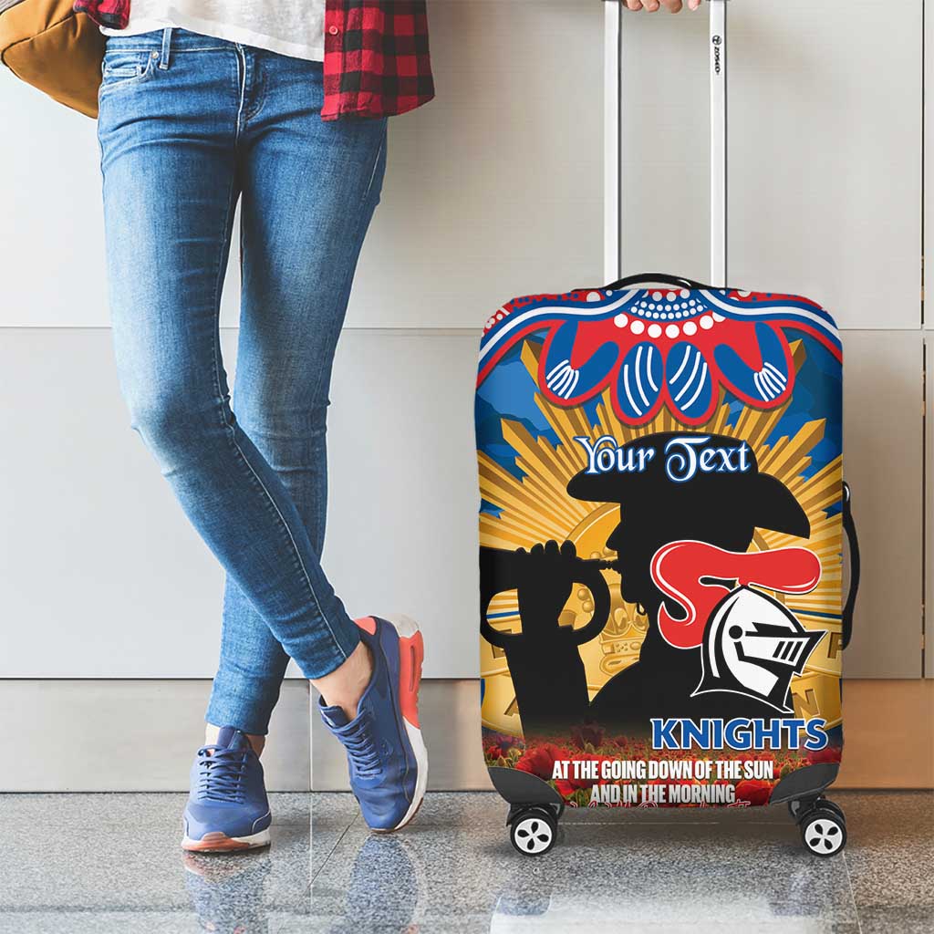 Personalised Knights Rugby ANZAC Day Luggage Cover Last Post Poppy We Will Remember Them