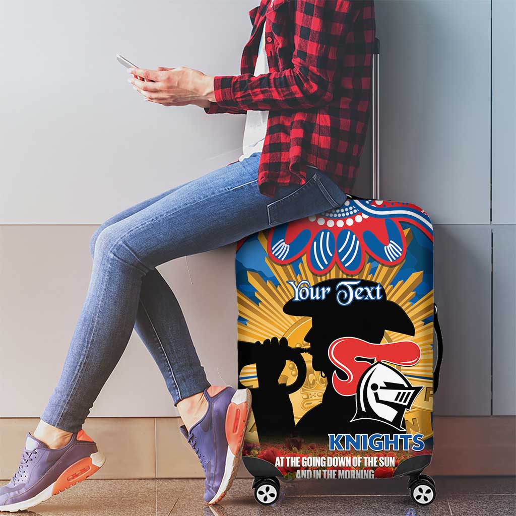 Personalised Knights Rugby ANZAC Day Luggage Cover Last Post Poppy We Will Remember Them