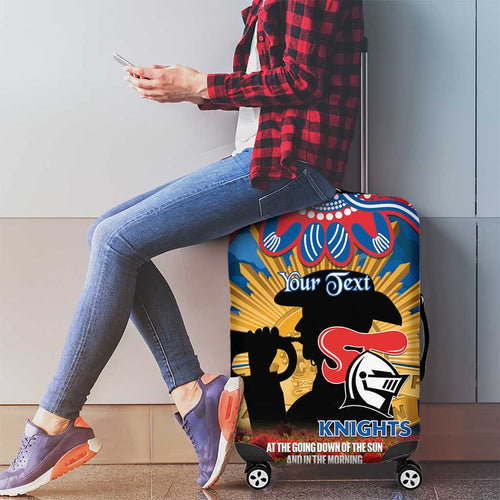 Personalised Knights Rugby ANZAC Day Luggage Cover Last Post Poppy We Will Remember Them