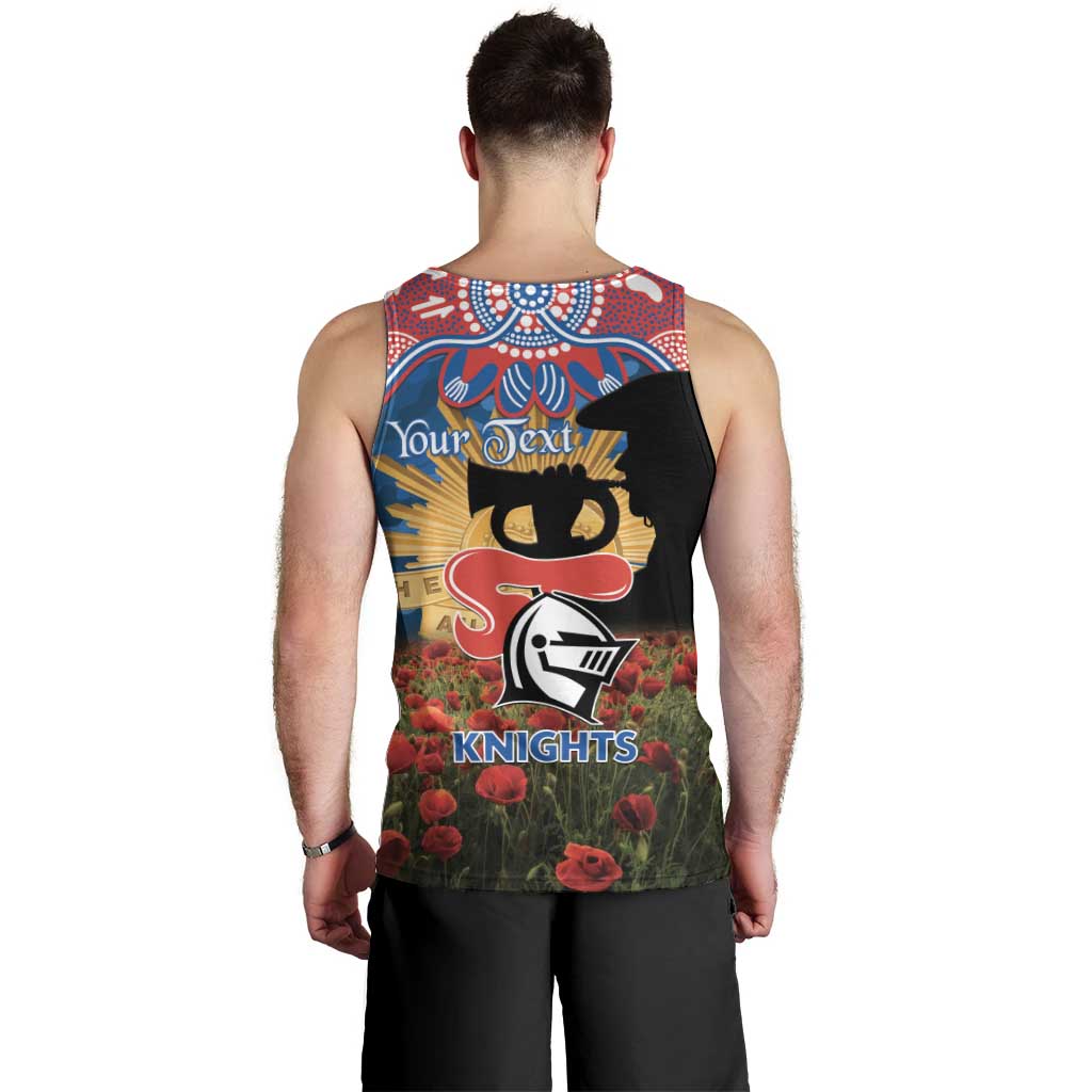 Personalised Knights Rugby ANZAC Day Men Tank Top Last Post Poppy We Will Remember Them