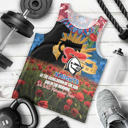Personalised Knights Rugby ANZAC Day Men Tank Top Last Post Poppy We Will Remember Them