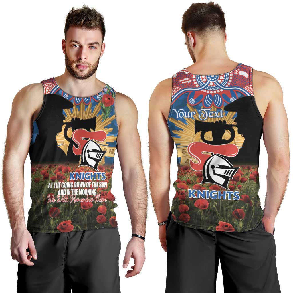 Personalised Knights Rugby ANZAC Day Men Tank Top Last Post Poppy We Will Remember Them