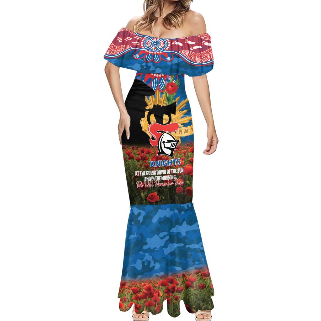 Personalised Knights Rugby ANZAC Day Mermaid Dress Last Post Poppy We Will Remember Them