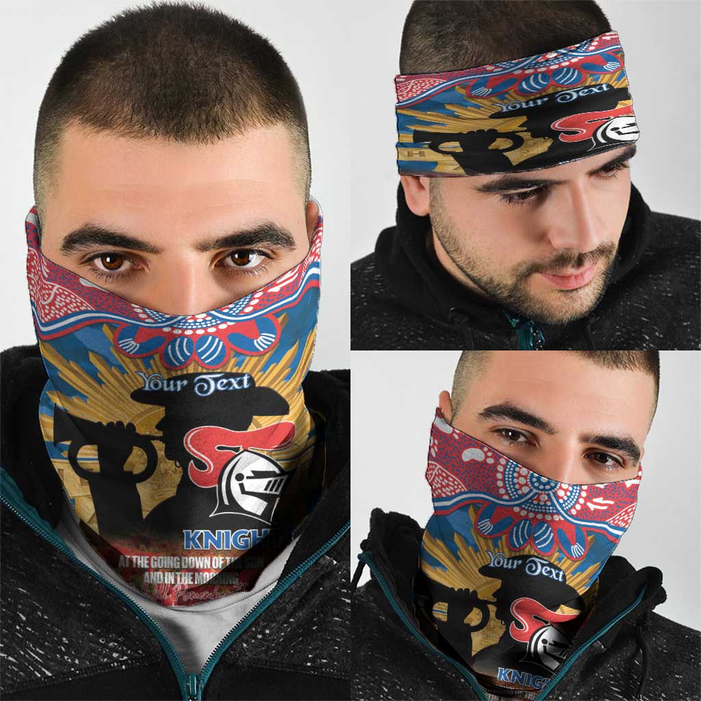 Personalised Knights Rugby ANZAC Day Neck Gaiter Last Post Poppy We Will Remember Them