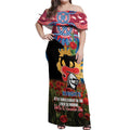 Personalised Knights Rugby ANZAC Day Off Shoulder Maxi Dress Last Post Poppy We Will Remember Them