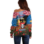 Personalised Knights Rugby ANZAC Day Off Shoulder Sweater Last Post Poppy We Will Remember Them