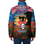 Personalised Knights Rugby ANZAC Day Padded Jacket Last Post Poppy We Will Remember Them