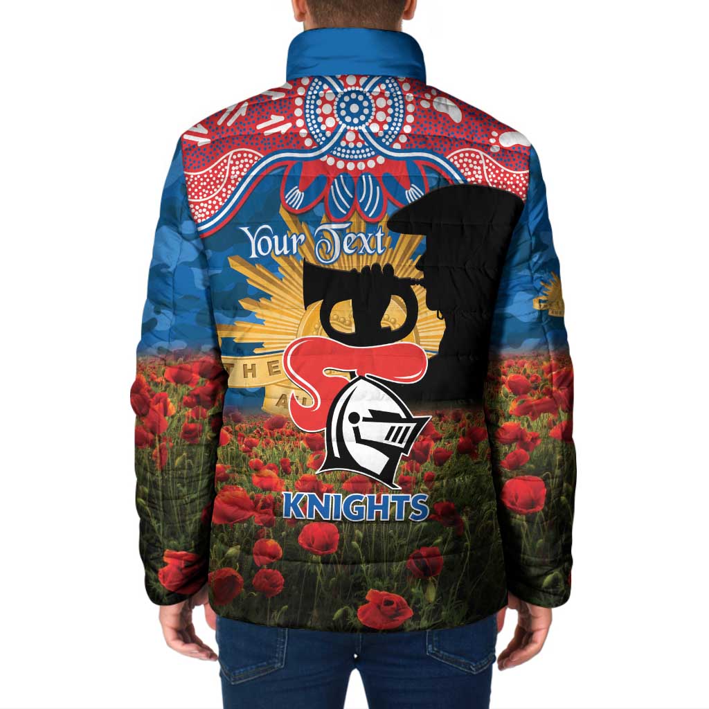 Personalised Knights Rugby ANZAC Day Padded Jacket Last Post Poppy We Will Remember Them