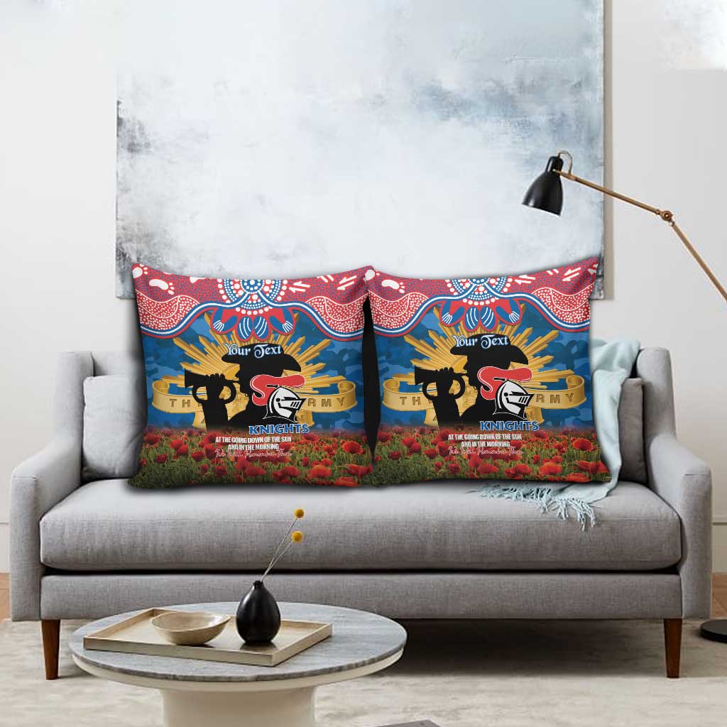 Personalised Knights Rugby ANZAC Day Pillow Cover Last Post Poppy We Will Remember Them