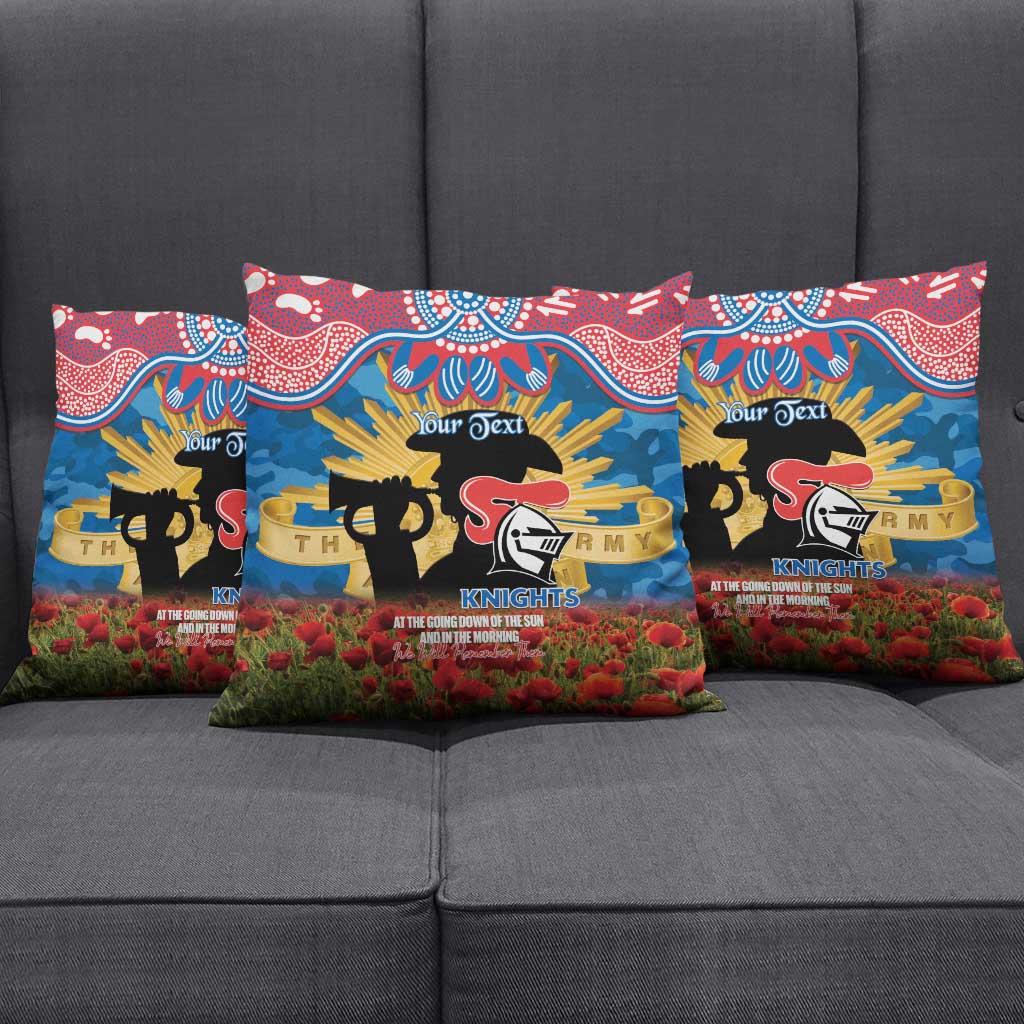 Personalised Knights Rugby ANZAC Day Pillow Cover Last Post Poppy We Will Remember Them