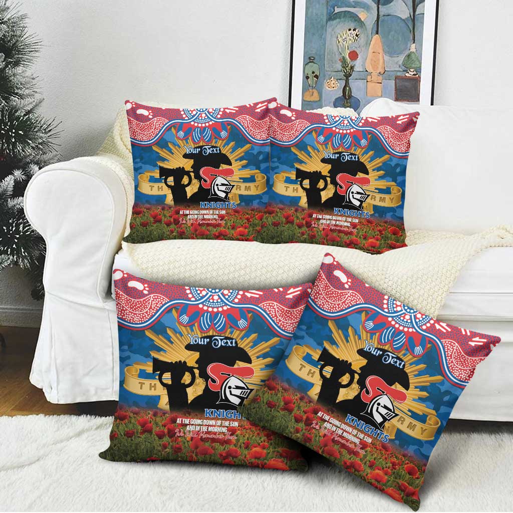 Personalised Knights Rugby ANZAC Day Pillow Cover Last Post Poppy We Will Remember Them