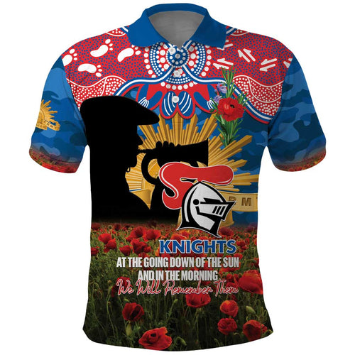 Personalised Knights Rugby ANZAC Day Polo Shirt Last Post Poppy We Will Remember Them