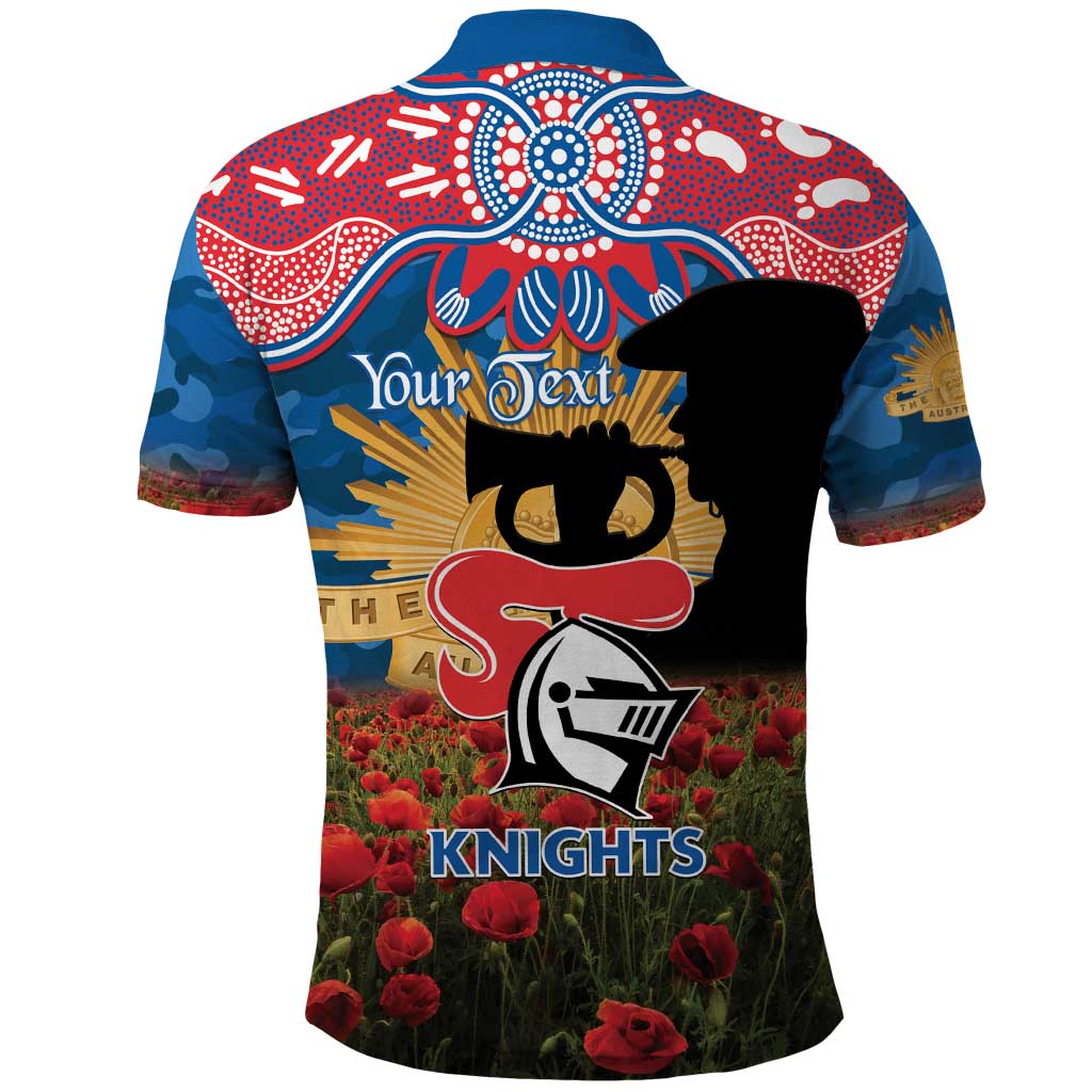 Personalised Knights Rugby ANZAC Day Polo Shirt Last Post Poppy We Will Remember Them