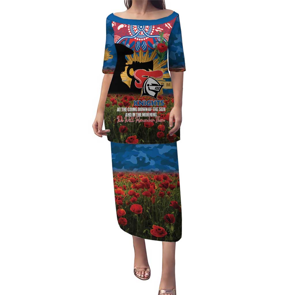 Personalised Knights Rugby ANZAC Day Puletasi Last Post Poppy We Will Remember Them