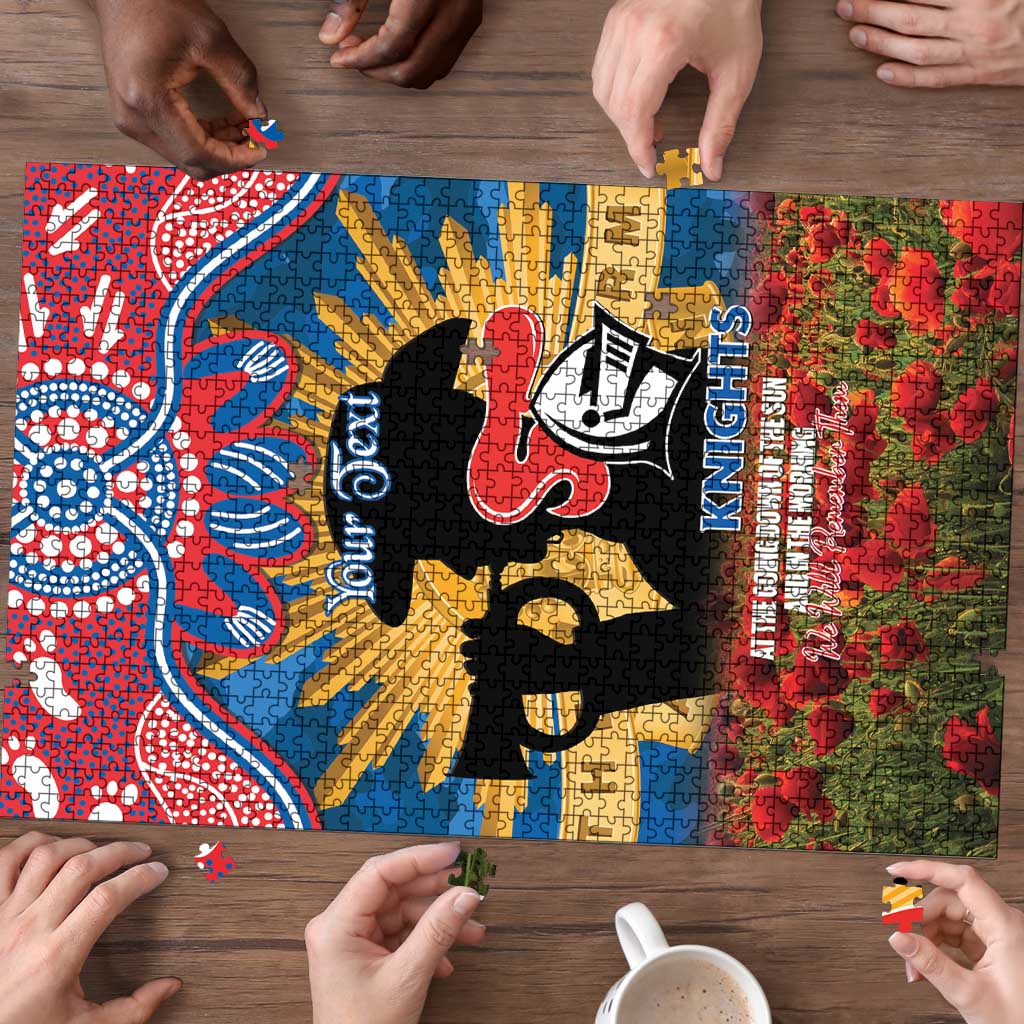 Personalised Knights Rugby ANZAC Day Puzzle Last Post Poppy We Will Remember Them