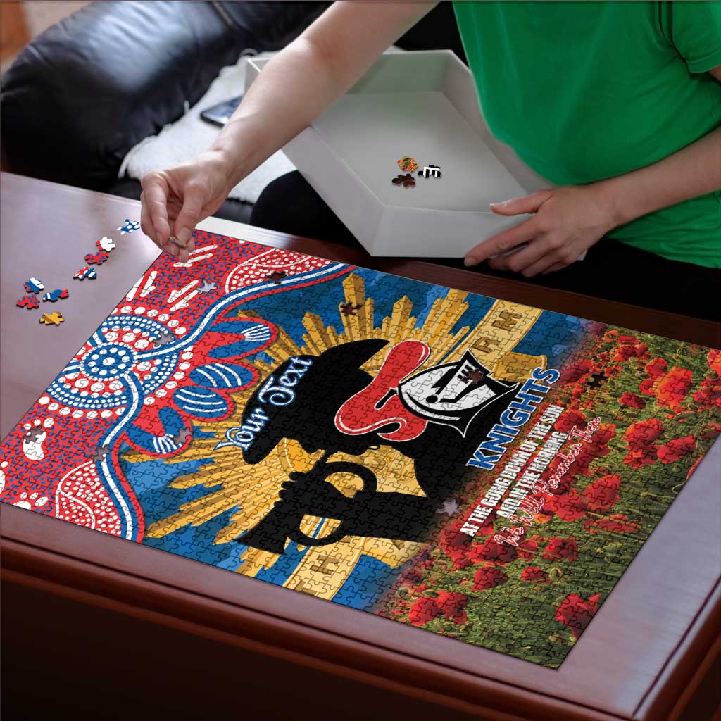 Personalised Knights Rugby ANZAC Day Puzzle Last Post Poppy We Will Remember Them