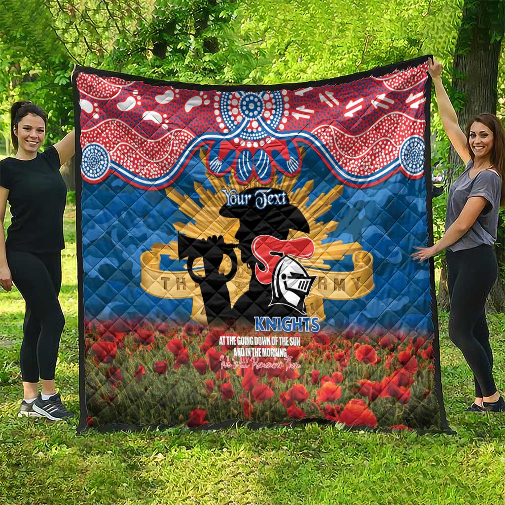 Personalised Knights Rugby ANZAC Day Quilt Last Post Poppy We Will Remember Them