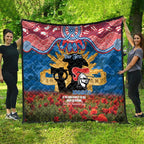 Personalised Knights Rugby ANZAC Day Quilt Last Post Poppy We Will Remember Them